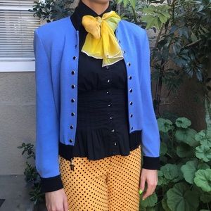 Vintage light lavender/black St. John cardigan